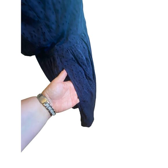 J. Crew Navy Blue Eyelet Shirt Dress Size 8 Sleeveless Summer Fit & Flare - Picture 11 of 16